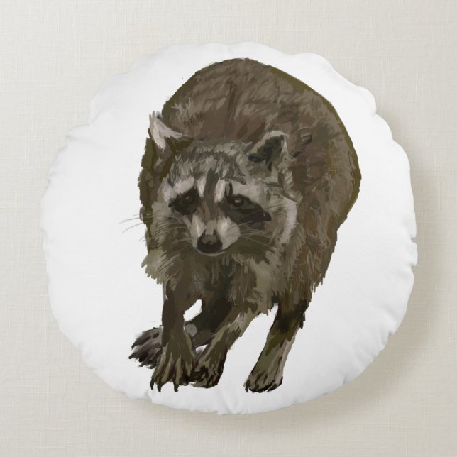 Racoon Round Cushion (Front)