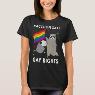 Racoon Say Gay Rights Human Rights Equality Lgbtq T-Shirt