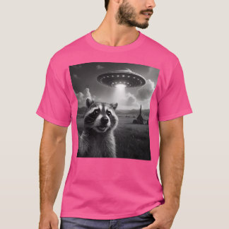 Racoon Selfie With Ufo T-Shirt