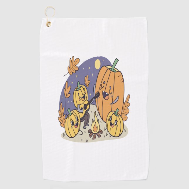 Racoon Shirt Country Pumpkin Golf Towel (Front)