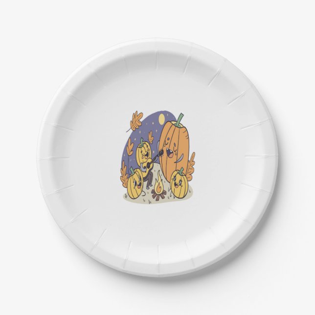Racoon Shirt Country Pumpkin Paper Plate (Front)