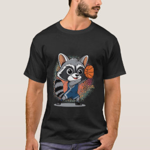 racoon shooting playing basketball T-Shirt