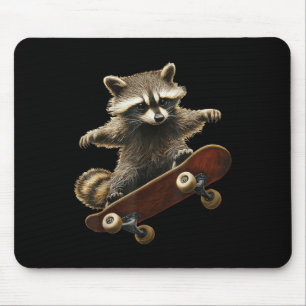 Racoon Skateboard Skateboarding Funny Graphic  Mouse Mat