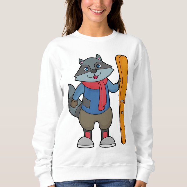 Racoon Skier Ski Sweatshirt (Front)