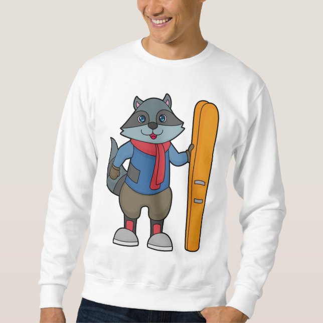 Racoon Skier Ski Sweatshirt (Front)