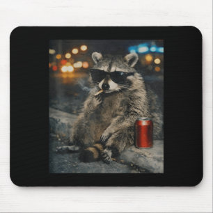 Racoon Smoking Cigarette Funny Animal Meme Mouse Mat