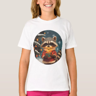 Racoon snow Christmas songs T-Shirt