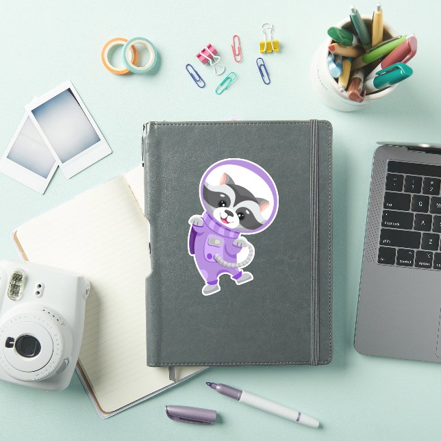 Racoon Space Astronaut Flying in Open Space (iPad Cover)