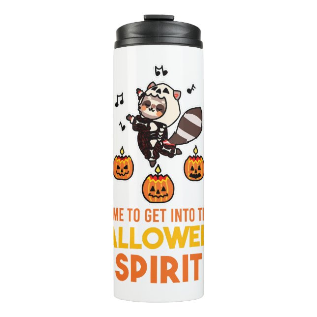 Racoon Spirit Halloween Pumpkin Party Thermal Tumbler (Front)