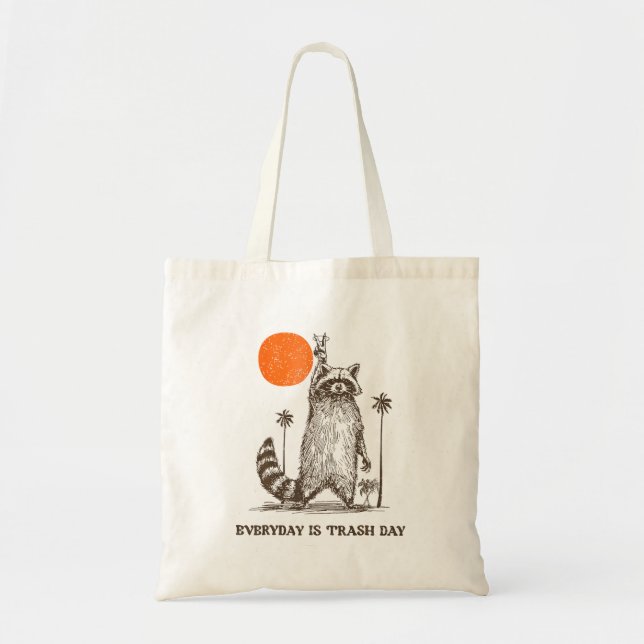 Racoon Stay Trashy Animal Tote Bag (Front)