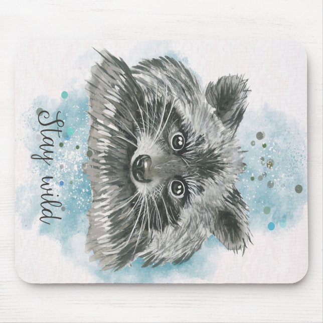 Racoon Stay Wild | Gift For Kids Mouse Mat (Front)