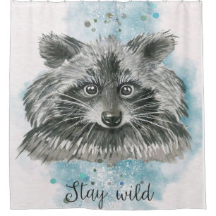 Racoon Stay Wild Gift For Kids Shower Curtain