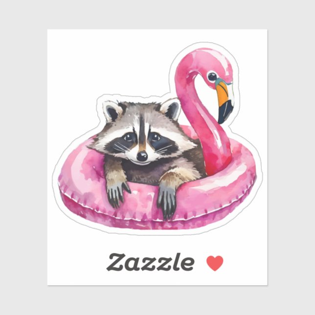 Racoon Summer Floatie Sticker (Sheet)