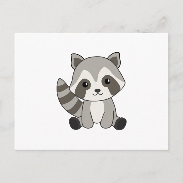 Racoon Sweet Animals For Kids Funny Raccoons Postcard (Front)