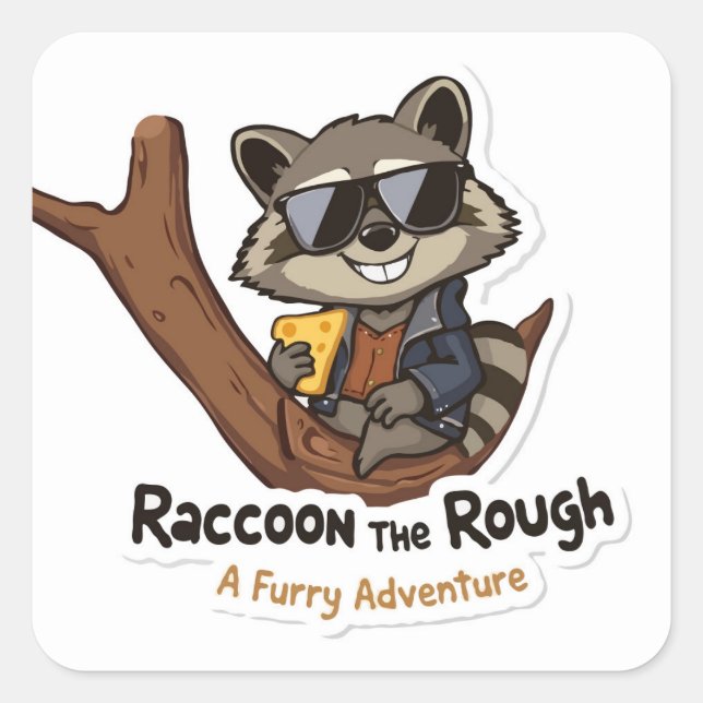 Racoon the Rough - A Furry Adventure Square Sticker (Front)