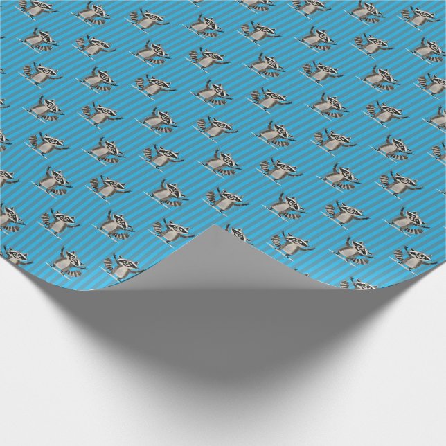 Racoon themed denser pattern for craft or gift wrapping paper (Corner)