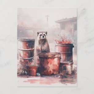 Racoon Thrives In The Ruins Postcard