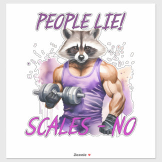 Racoon trainer, athlete, dumbbells
