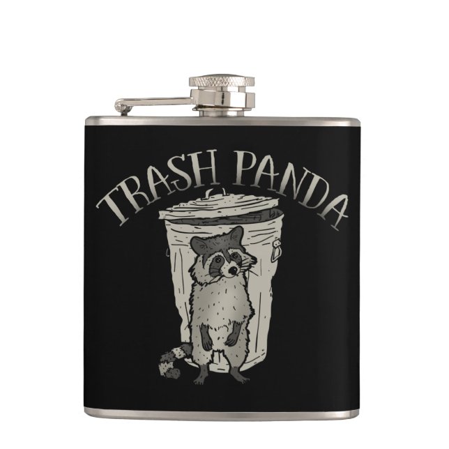 Racoon Trash Panda Hip Flask (Front)