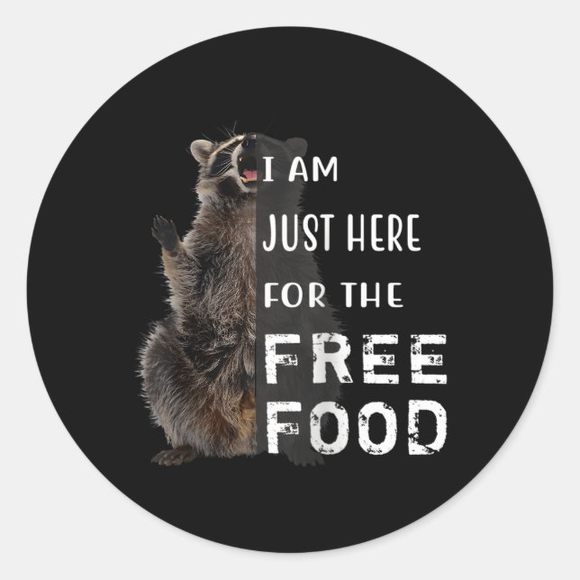 Racoon Trash Panda Just Here For The Free Food Ba Classic Round Sticker (Front)