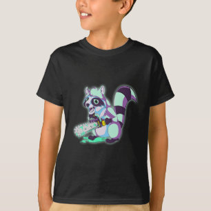 Racoon Trash Panda Scary Vaporwave 80s Animal Spo T-Shirt