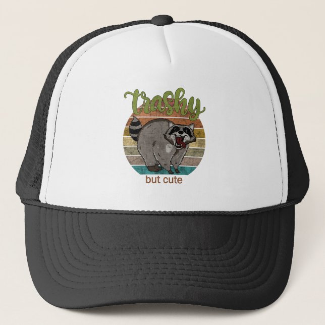 Racoon - Trashy but cute Trucker Hat (Front)