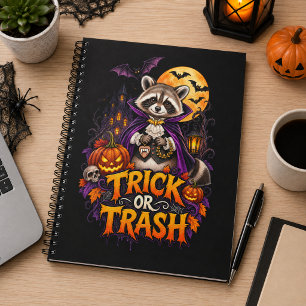 Racoon Trick or Trash Vampire Halloween Notebook