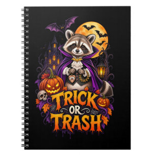 Racoon Trick or Trash Vampire Halloween Notebook