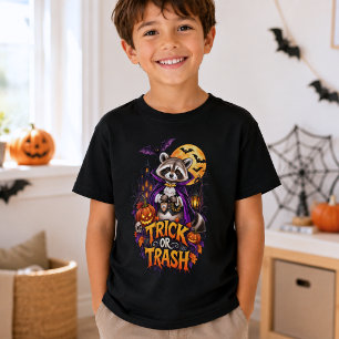 Racoon Trick or Trash Vampire Halloween Tri-Blend Shirt
