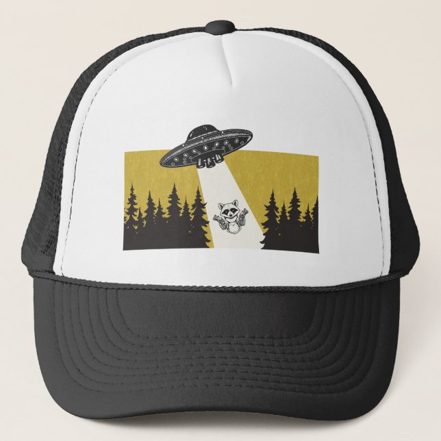 Racoon UFO Trucker Hat (Front)