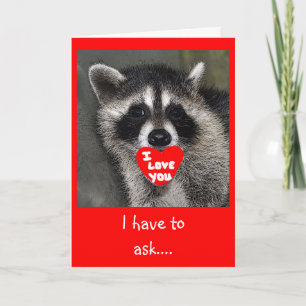 Racoon Valentines Day Card