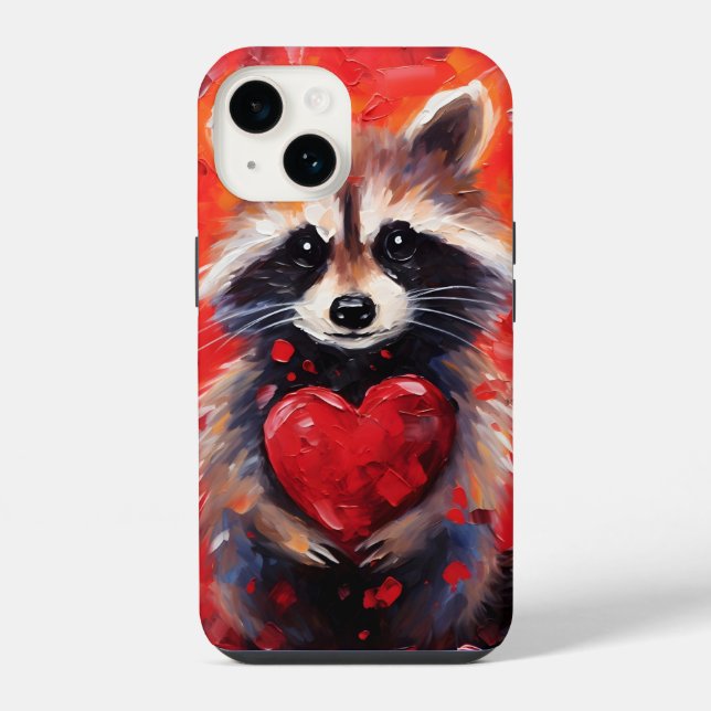 Racoon Valentines day iPhone Case (Back)