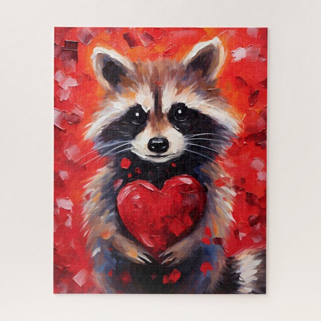 Racoon Valentines day Jigsaw Puzzle (Vertical)