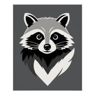 Racoon Vector Art Animal Modern Urban Graphic Poster