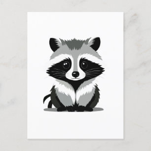 Racoon Vector Graphic Art Portrait Animal Spirit Postcard