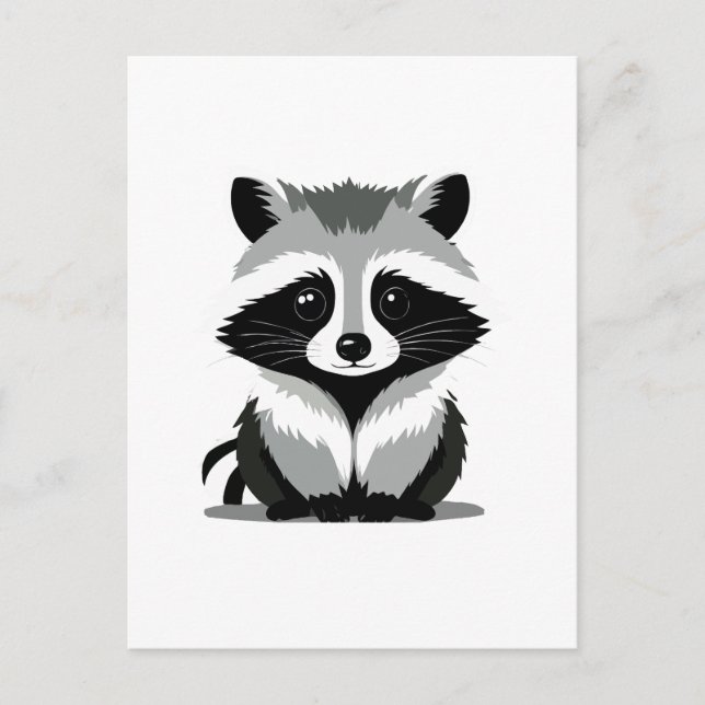 Racoon Vector Graphic Art Portrait Animal Spirit  Postcard (Front)