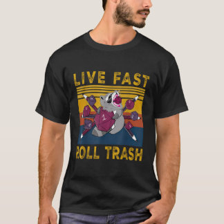 Racoon Vintage Live-Fast Roll Trash Men Women T-Shirt