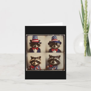 Racoon Vintage Photo Machine Style, Independence Card