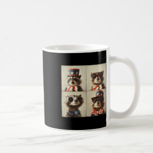 Racoon Vintage Photo Machine Style, Independence Coffee Mug