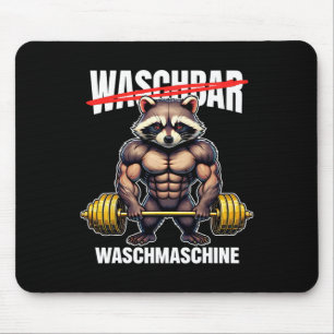 Racoon Washing Machine Bodybuilding Fitness Gym  Mouse Mat