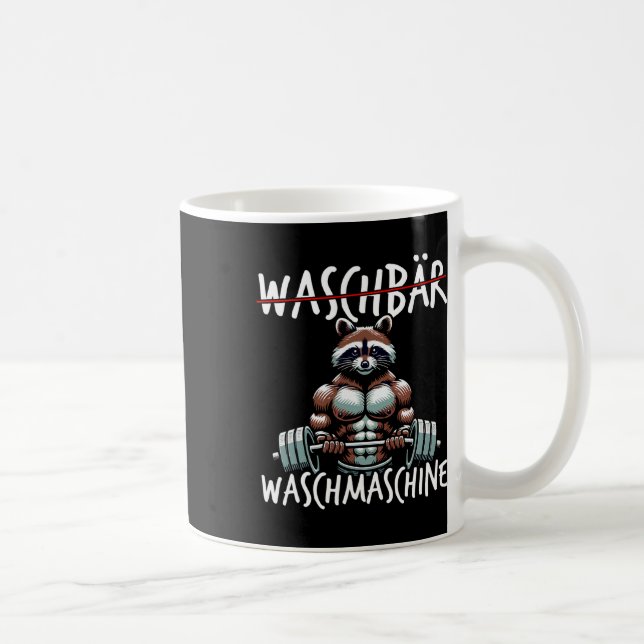 Racoon Washing Machine Racoon Fitness Bodybuildi Coffee Mug (Right)