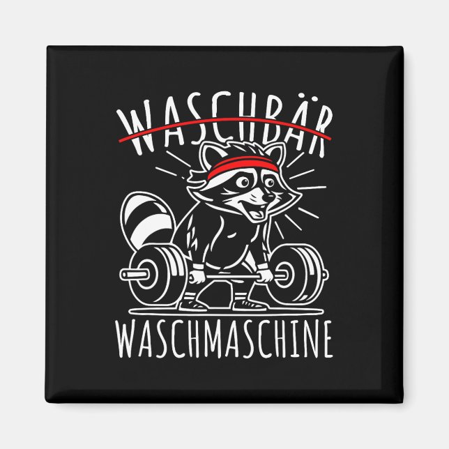 Racoon Washing Machine Racoon Fitness Bodybuildi Magnet (Front)