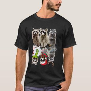Racoon Waterfall Reflection Christmas Pajama T-Shirt