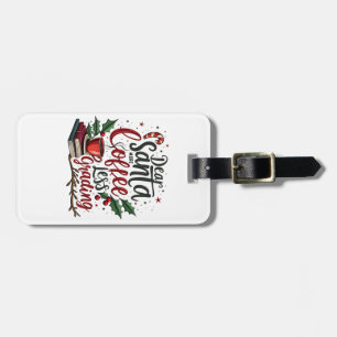 Racoon Wearing Santa Hat and Christmas Luggage Tag