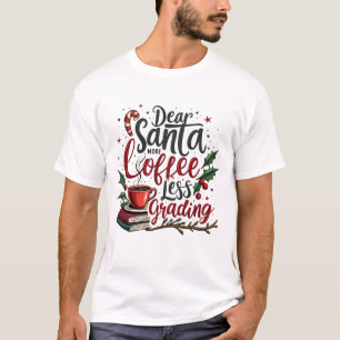 Racoon Wearing Santa Hat and Christmas T-Shirt