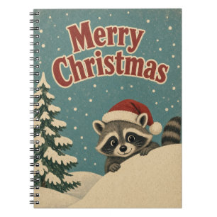 Racoon Winter Drift Animal Christmas Notebook
