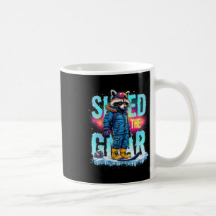 Racoon Winter Sports Men Ski Shred The Gnar Snowb Coffee Mug