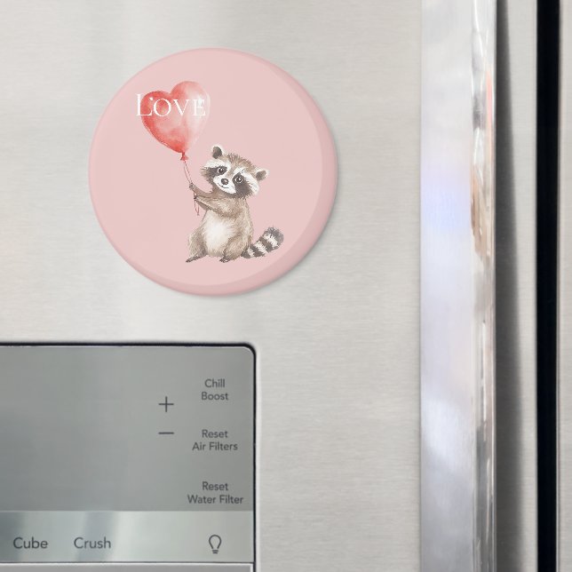 Racoon with A Balloon Love Magnet (In Situ (Fridge))