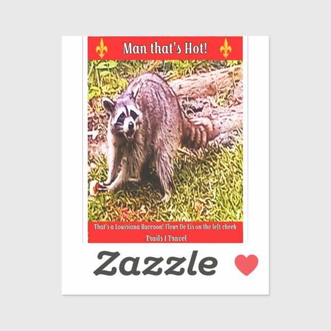 Racoon With A Fleur De Lis Sticker (Sheet)