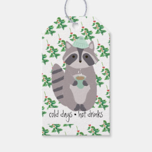 Racoon With A Hot Drink Gift Tags
